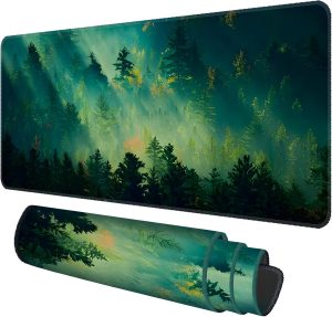 Mouse Pad/Desk Mat—Smooth Surface, Precise Control, Washable, Extended Computer Mouse Pad (31.5 x 11.8 inches)—Lush Forest
